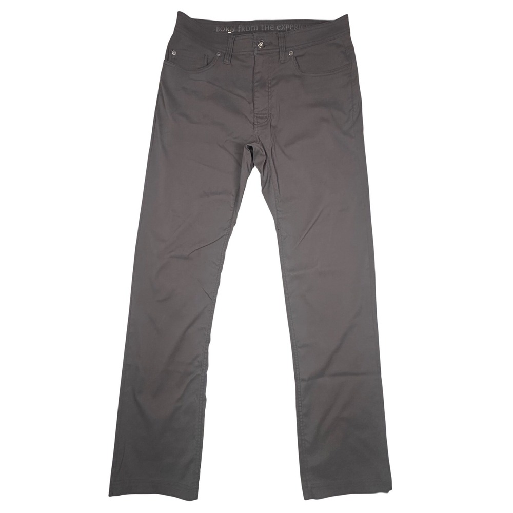 prAna Slim Fit Pants Men 32 Charcoal Grey Stretch Hiking Travel